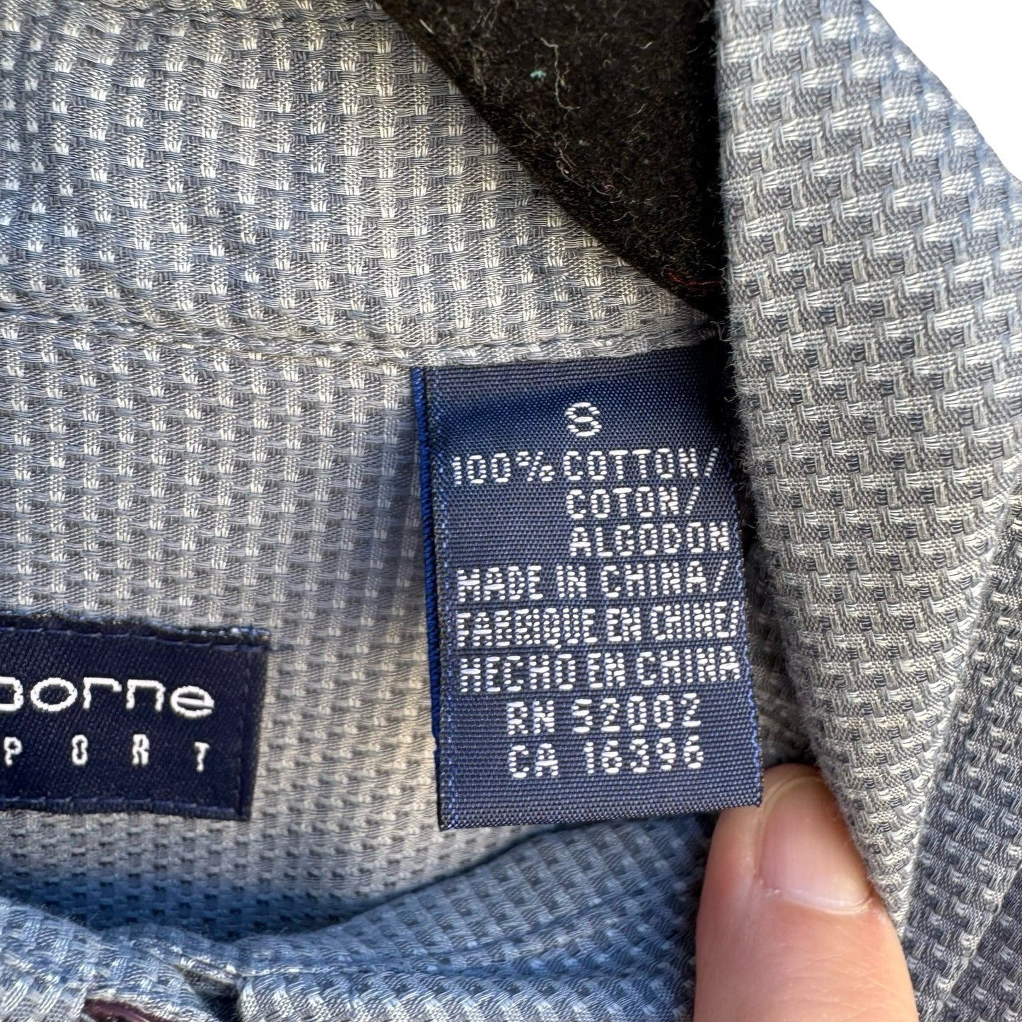 Liz Claiborne Lizsport Y2K Womens Smoke Screen Grey Cotton Button Down Shirt NEW