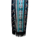 Switch Boho Ethereal Hippie Tribal Geometric Fringe Festival Kimono Wrap Turquoise OS 3 image