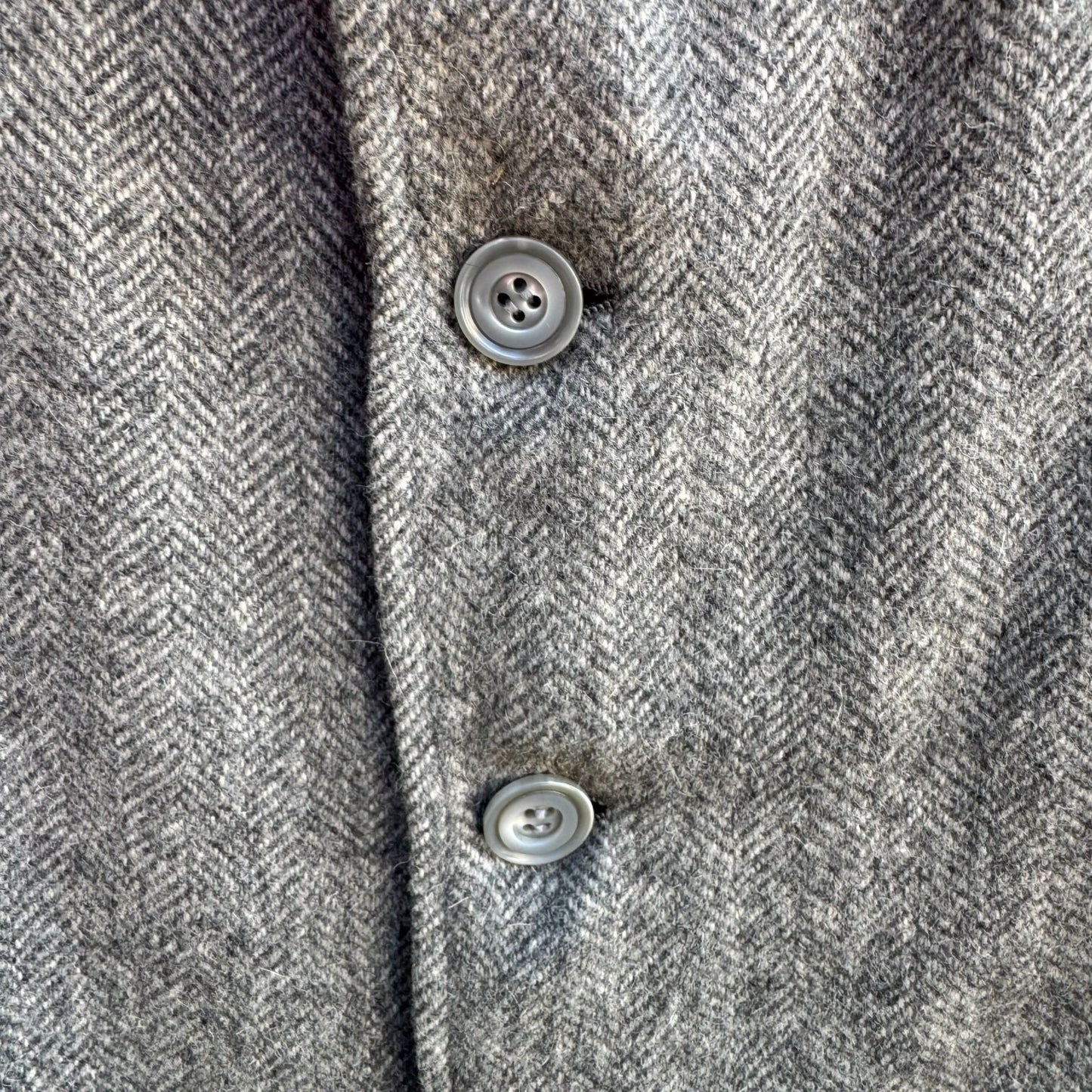 AO Custom Tailors Beverly Hills Mens Grey Herringbone Tweed Blazer 38S Vintage