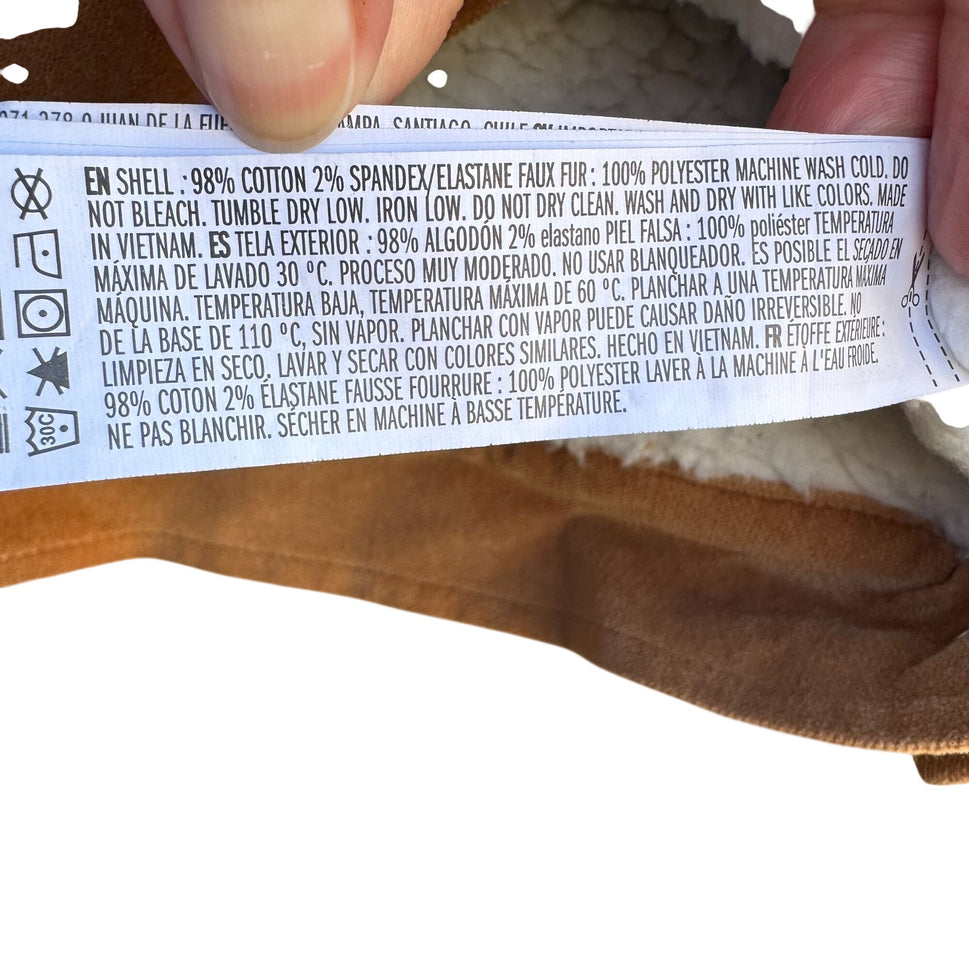 Forever 21 Womens Sherpa Faux Shearling Corduroy Jacket S Tan Western Trucker