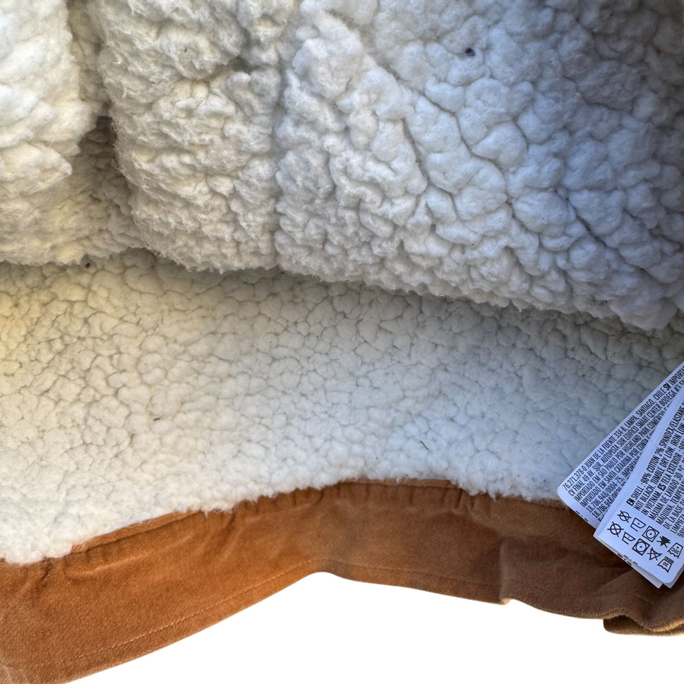 Forever 21 Womens Sherpa Faux Shearling Corduroy Jacket S Tan Western Trucker