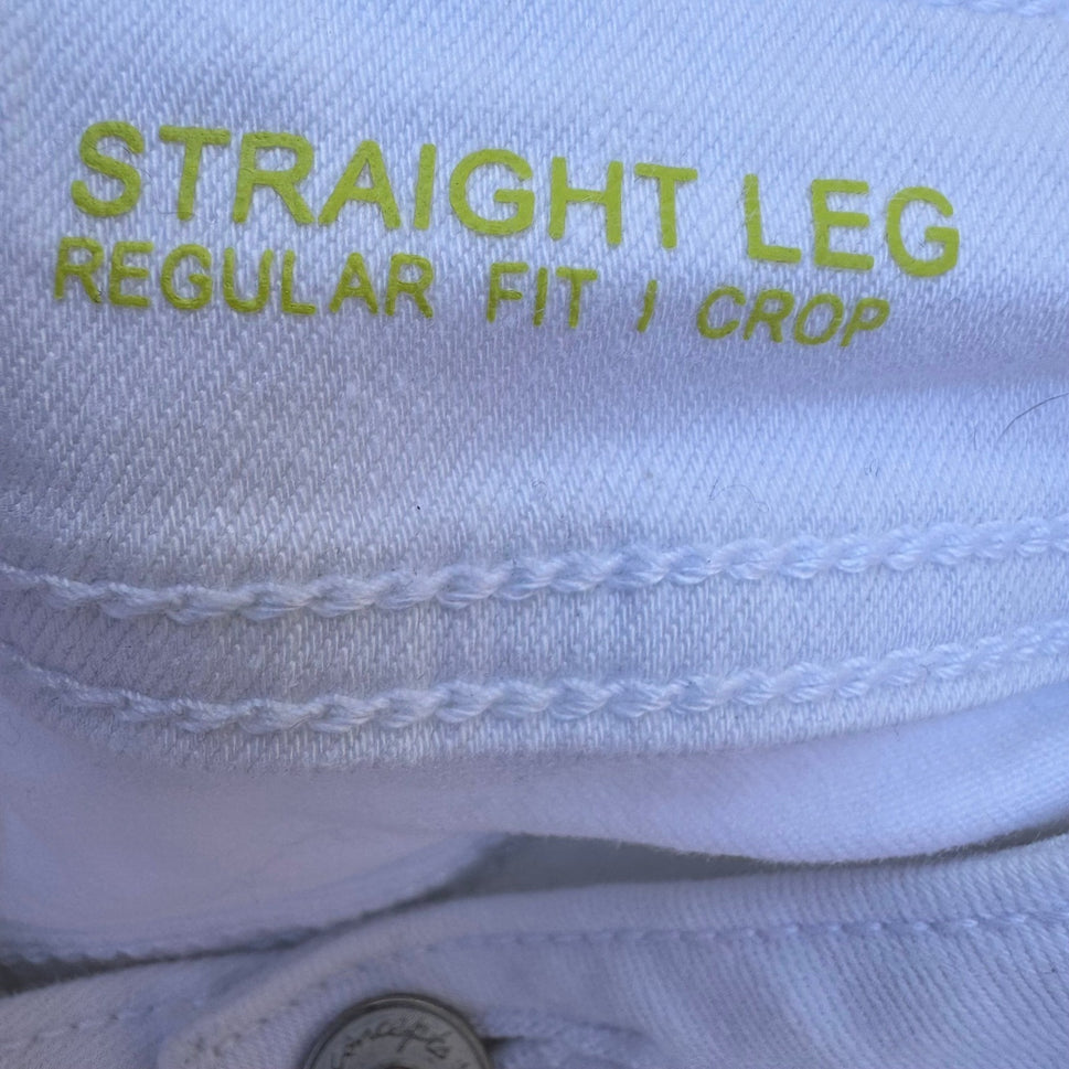 INC International Concepts White Straight Leg Crop Jeans Regular Fit Size 4