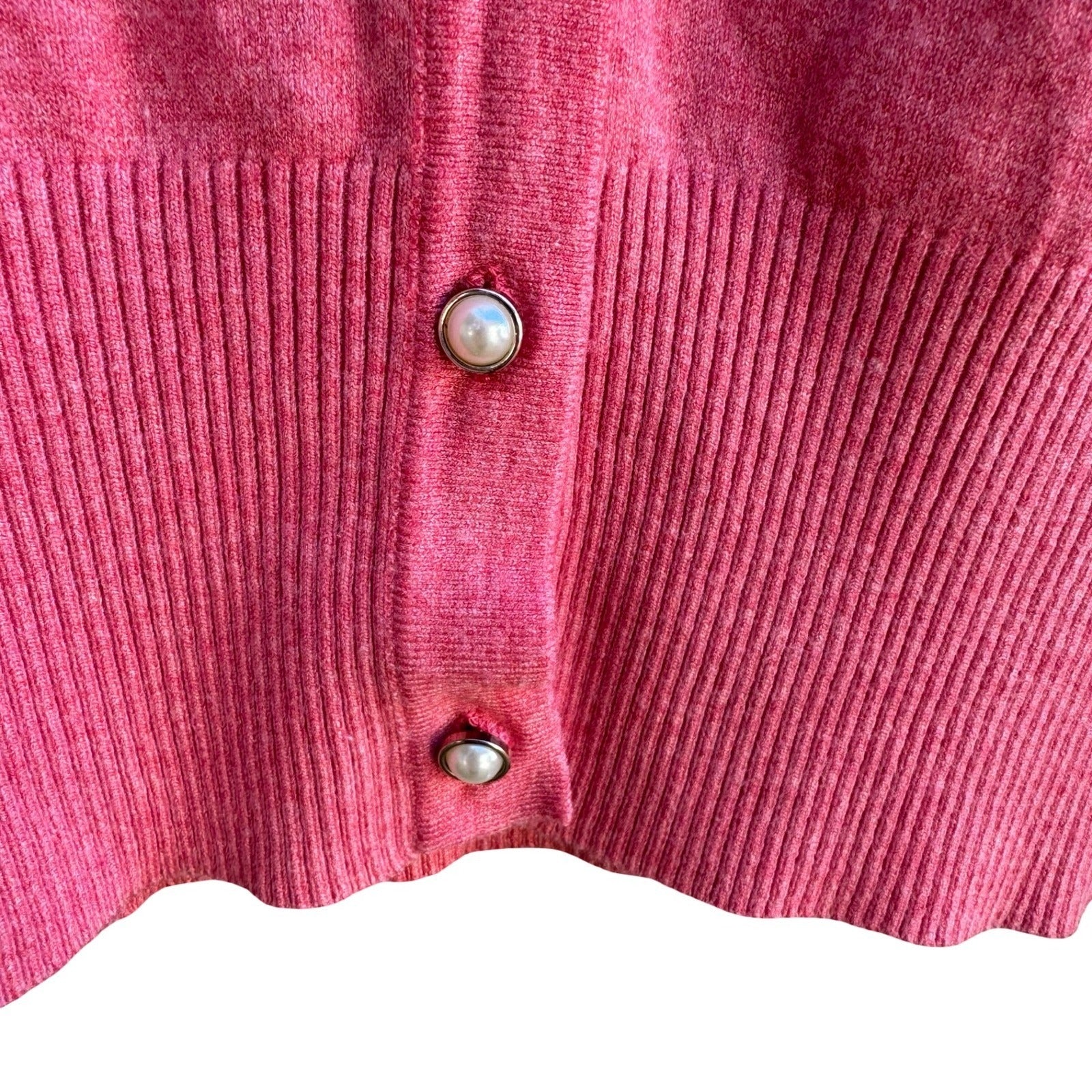Vila Milano Coquette Balletcore Pearl Button Wool Blend Cardigan Sweater XL NWT