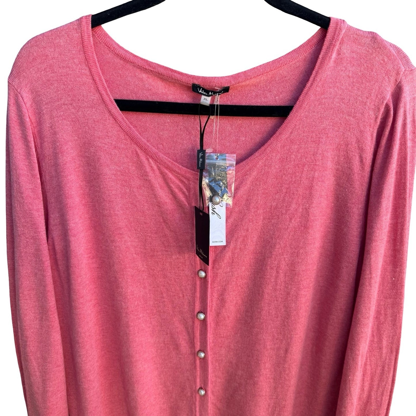 Vila Milano Coquette Balletcore Pearl Button Wool Blend Cardigan Sweater XL NWT