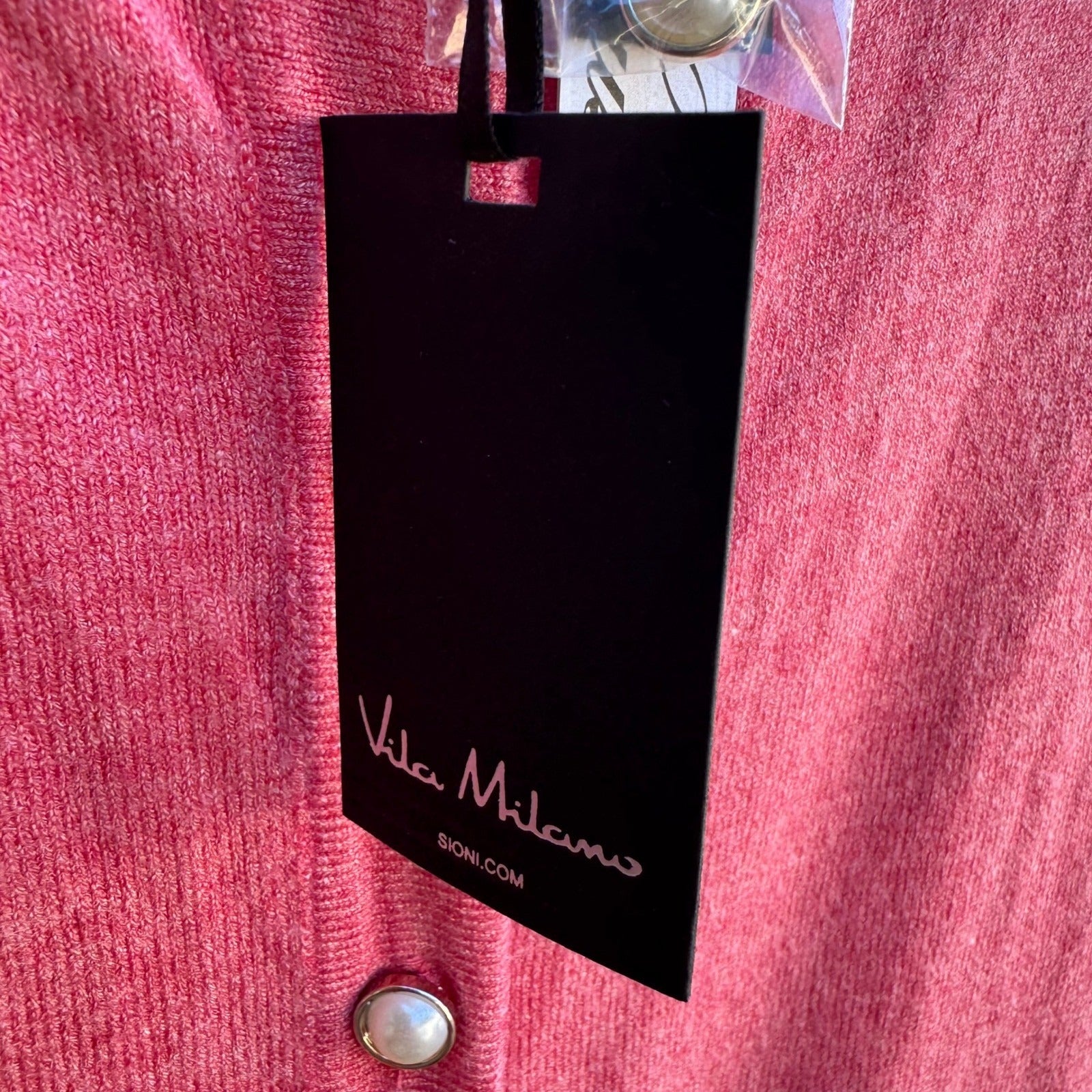 Vila Milano Coquette Balletcore Pearl Button Wool Blend Cardigan Sweater XL NWT