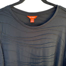 Switch Joe Fresh Black Wavy Textured Long Sleeve Soft Lightweight Shirt Blouse Top L/G 3 image