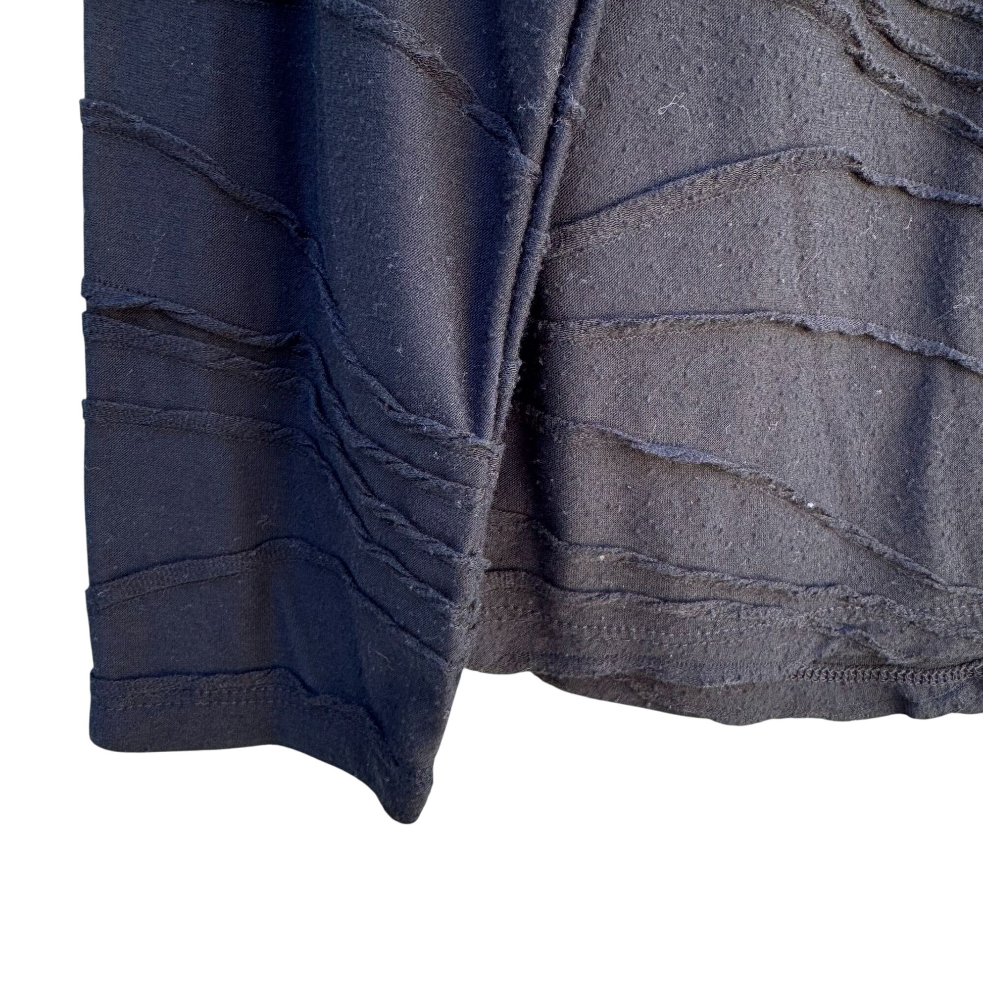 Joe Fresh Black Wavy Textured Long Sleeve Soft Lightweight Shirt Blouse Top L/G