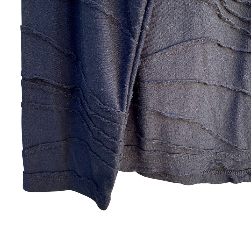 Joe Fresh Black Wavy Textured Long Sleeve Soft Lightweight Shirt Blouse Top L/G