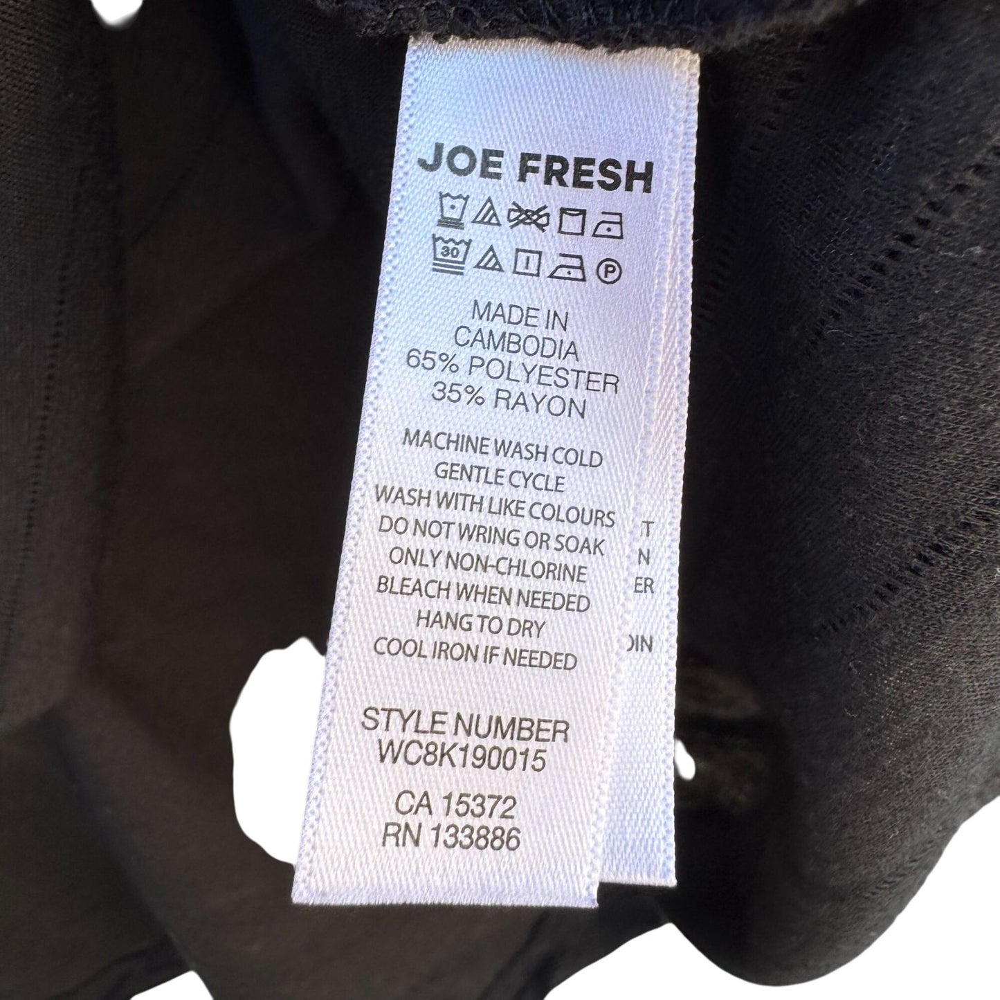 Joe Fresh Black Wavy Textured Long Sleeve Soft Lightweight Shirt Blouse Top L/G