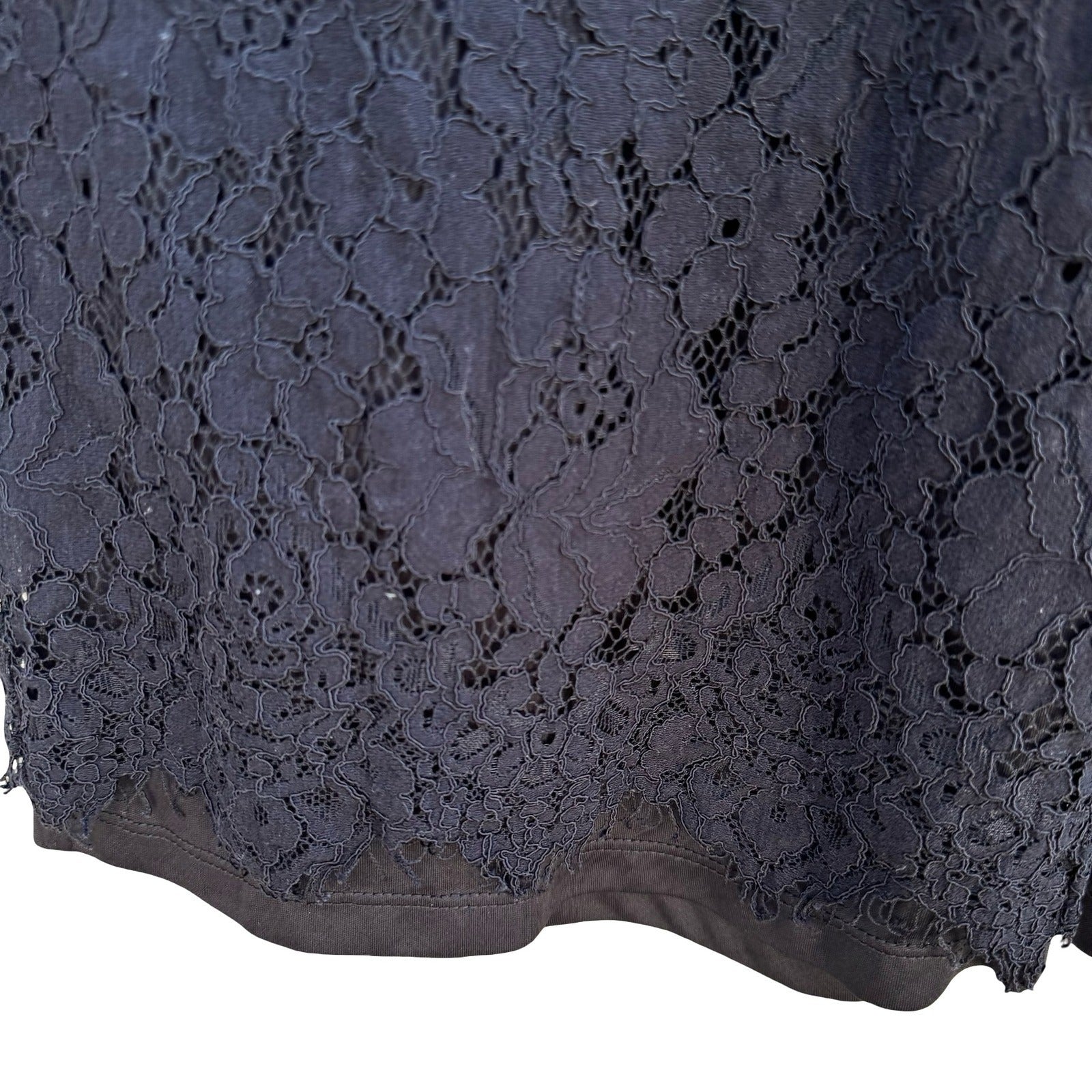 Isaac Mizrahi Live Womens Black Floral Lace Wide Leg Pull On Pants Size Medium