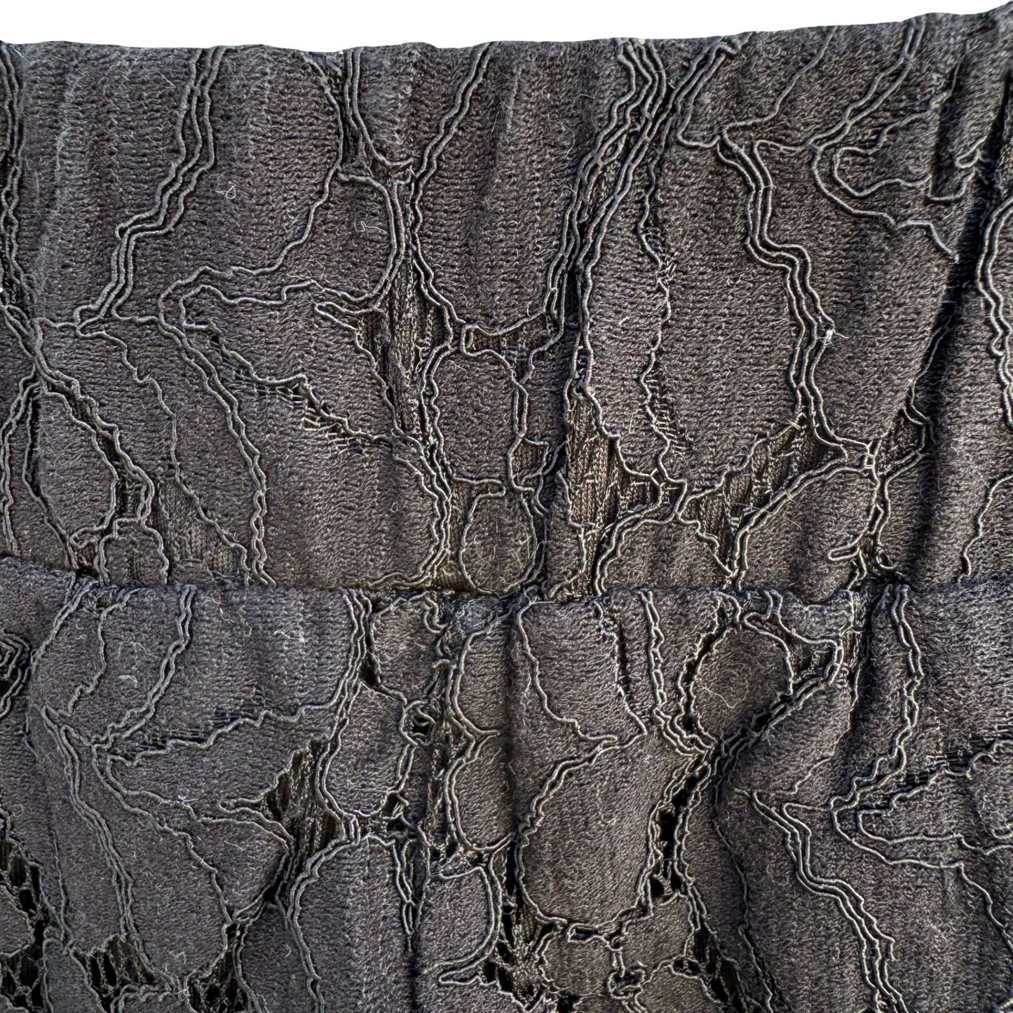 Isaac Mizrahi Live Womens Black Floral Lace Wide Leg Pull On Pants Size Medium