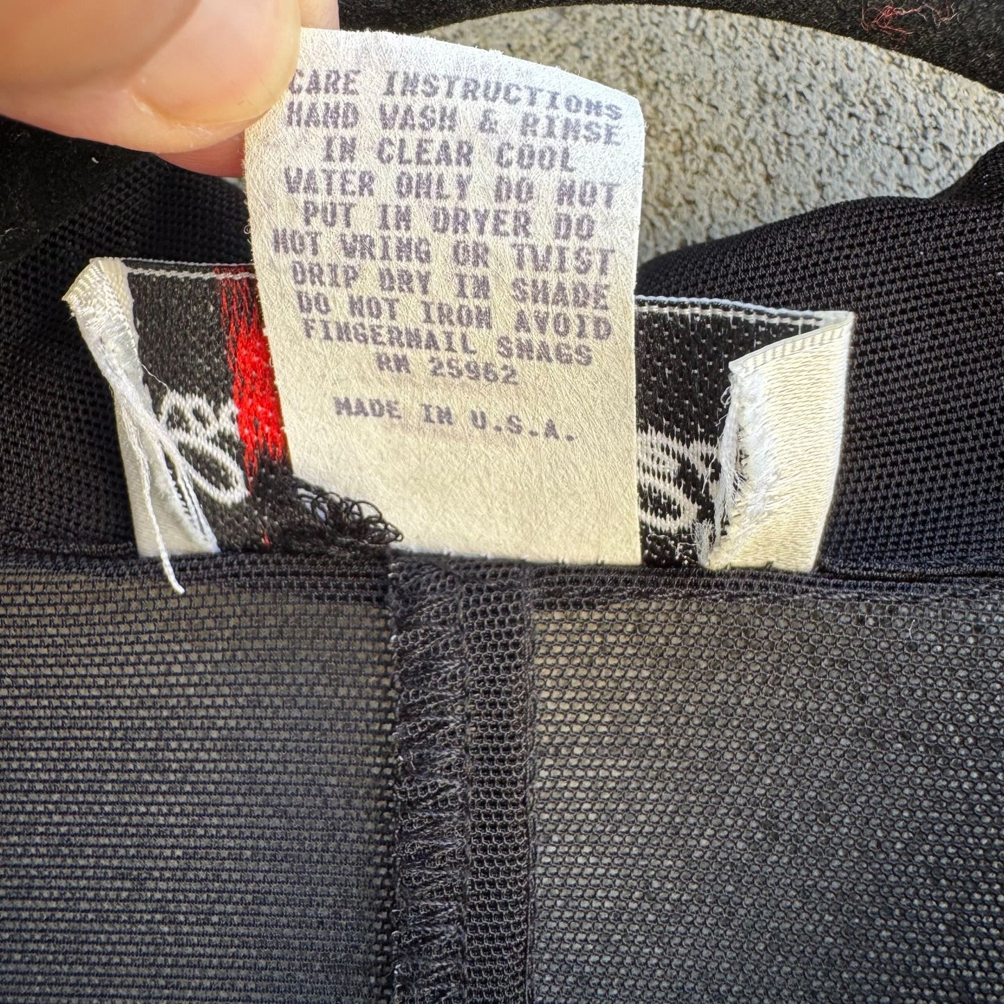 Rose Marie Reid Vintage Womens Black Glam Goth Sheer Button-Up Shirt Blouse L