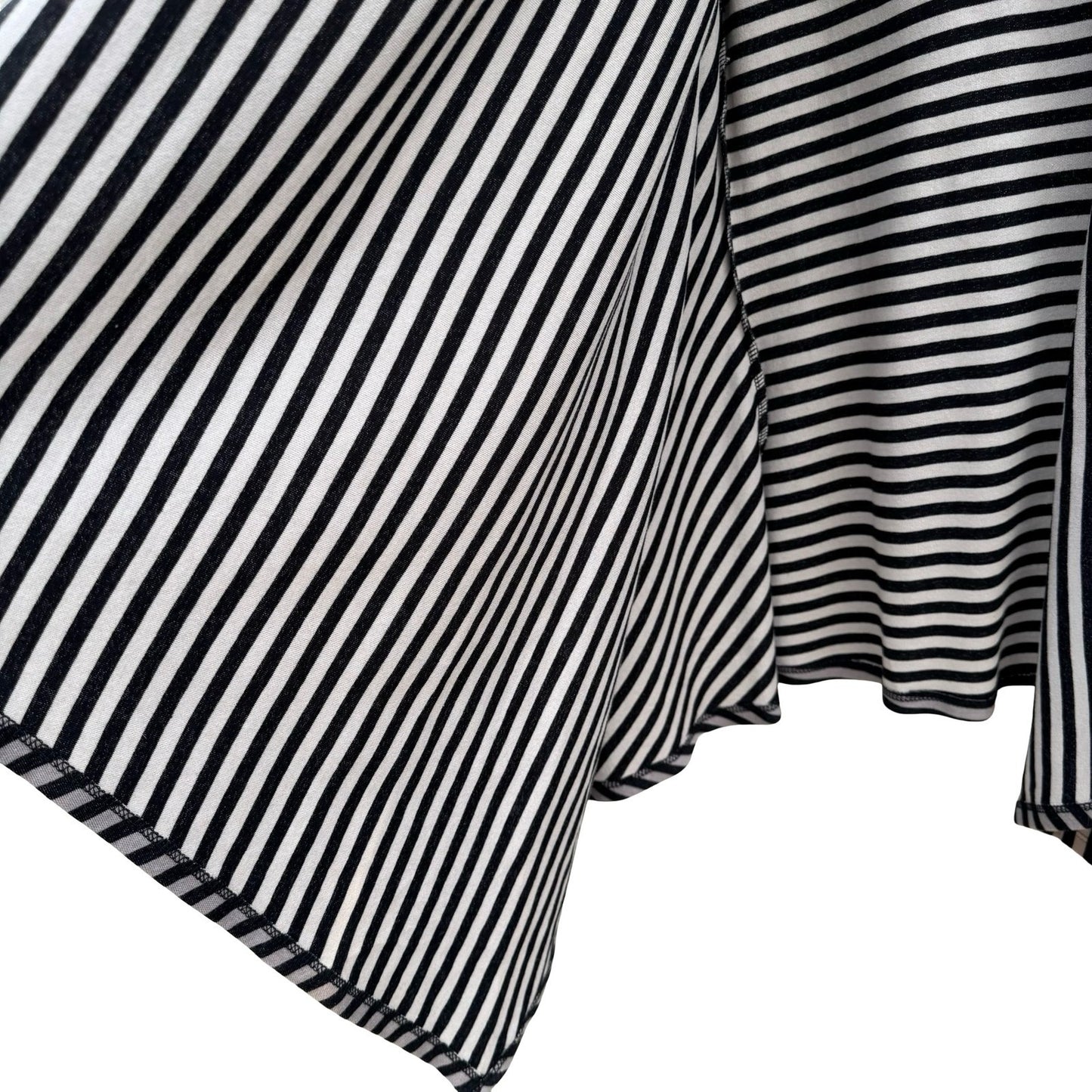 Diane Gilman DG2 Womens Striped Open Front Draped Cardigan Grey Black S NEW