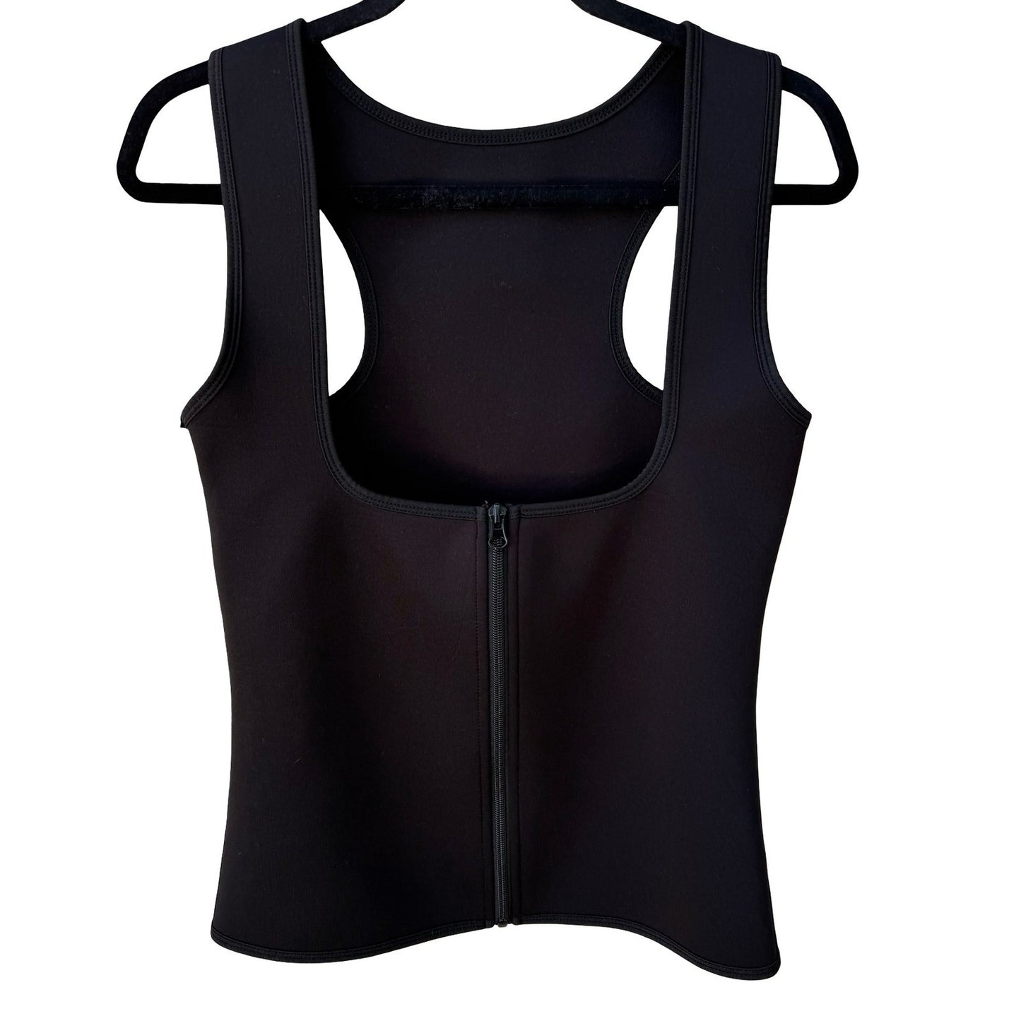 Neoprene Sauna Sweat Vest Zip Corset Racerback Slimming Compression Vest Black M