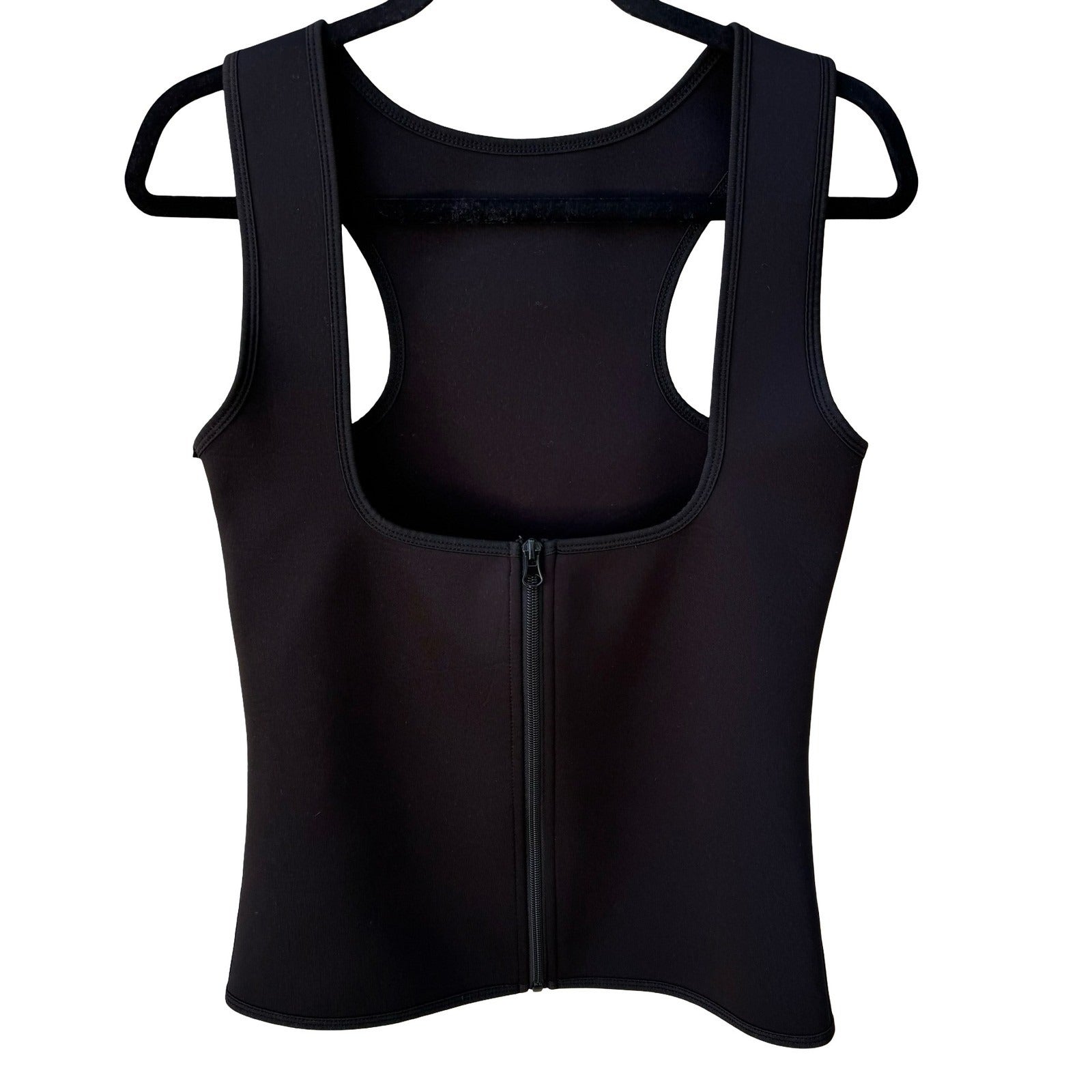 Neoprene Sauna Sweat Vest Zip Corset Racerback Slimming Compression Vest Black M