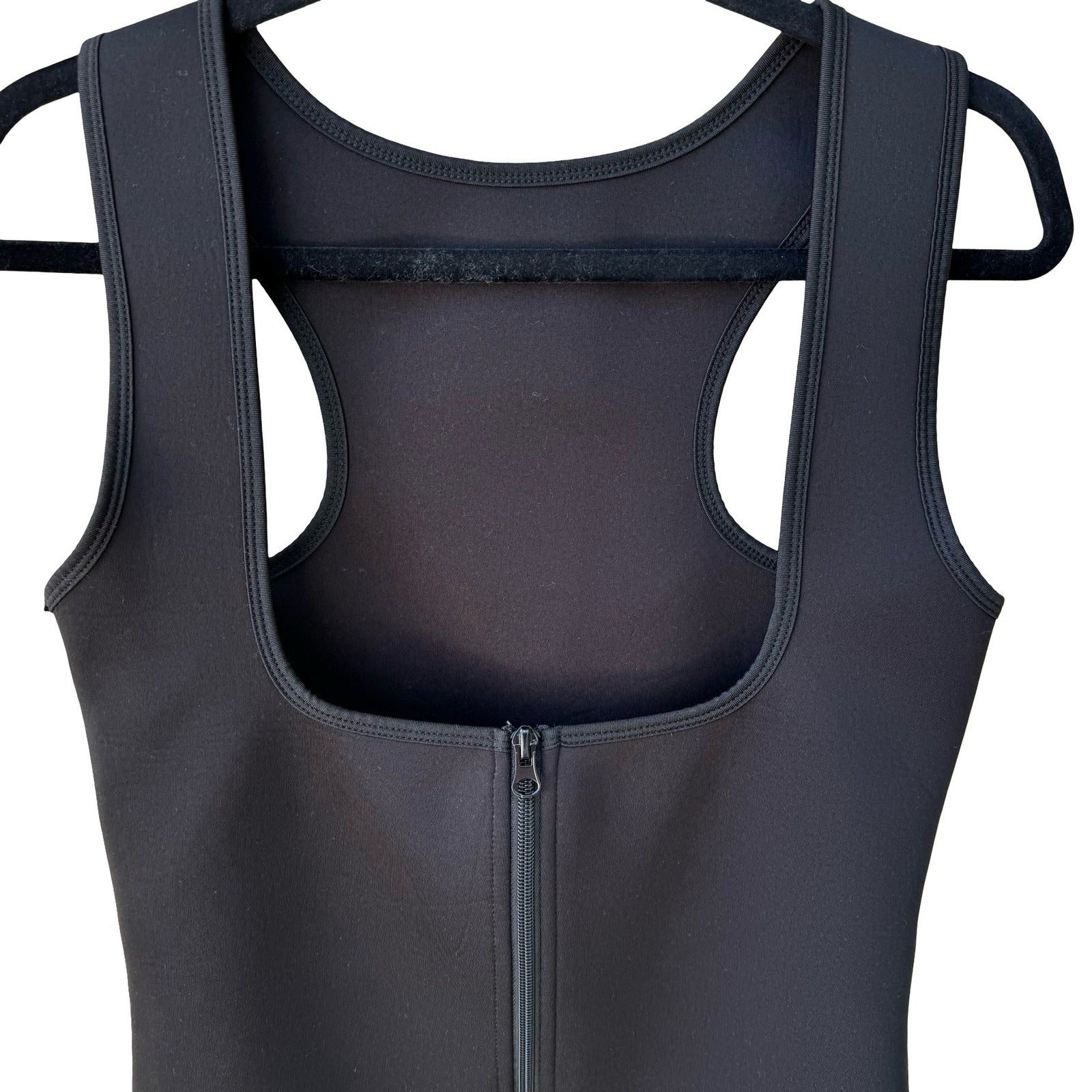 Neoprene Sauna Sweat Vest Zip Corset Racerback Slimming Compression Vest Black M