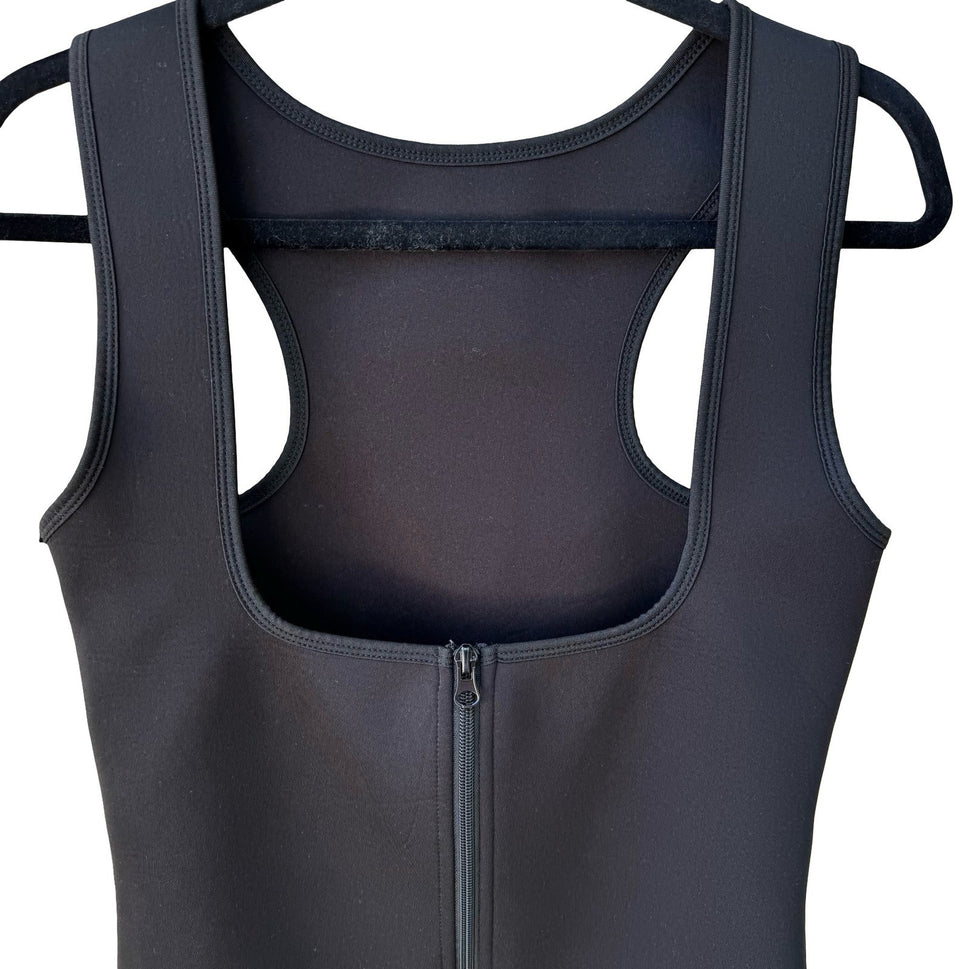 Neoprene Sauna Sweat Vest Zip Corset Racerback Slimming Compression Vest Black M