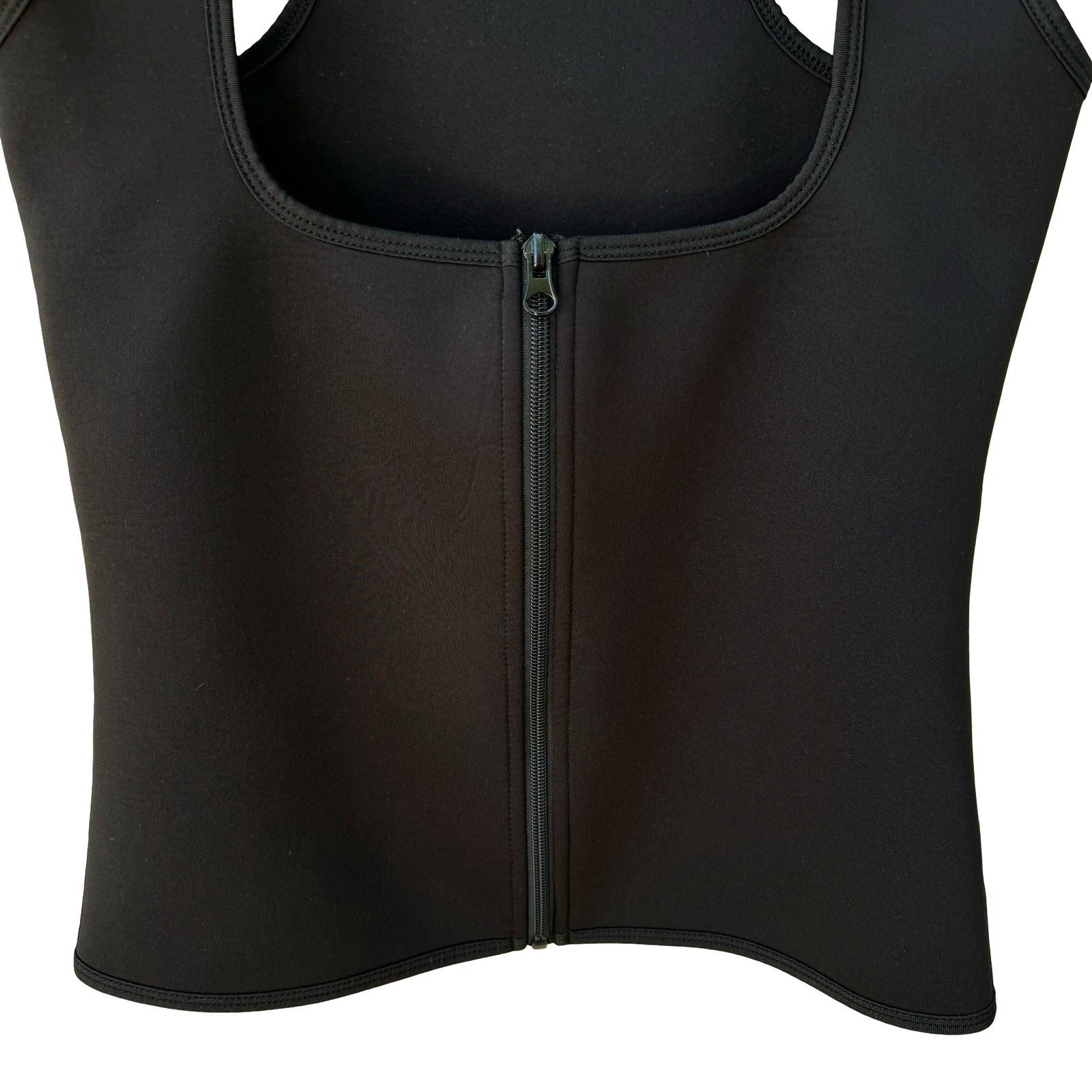 Neoprene Sauna Sweat Vest Zip Corset Racerback Slimming Compression Vest Black M