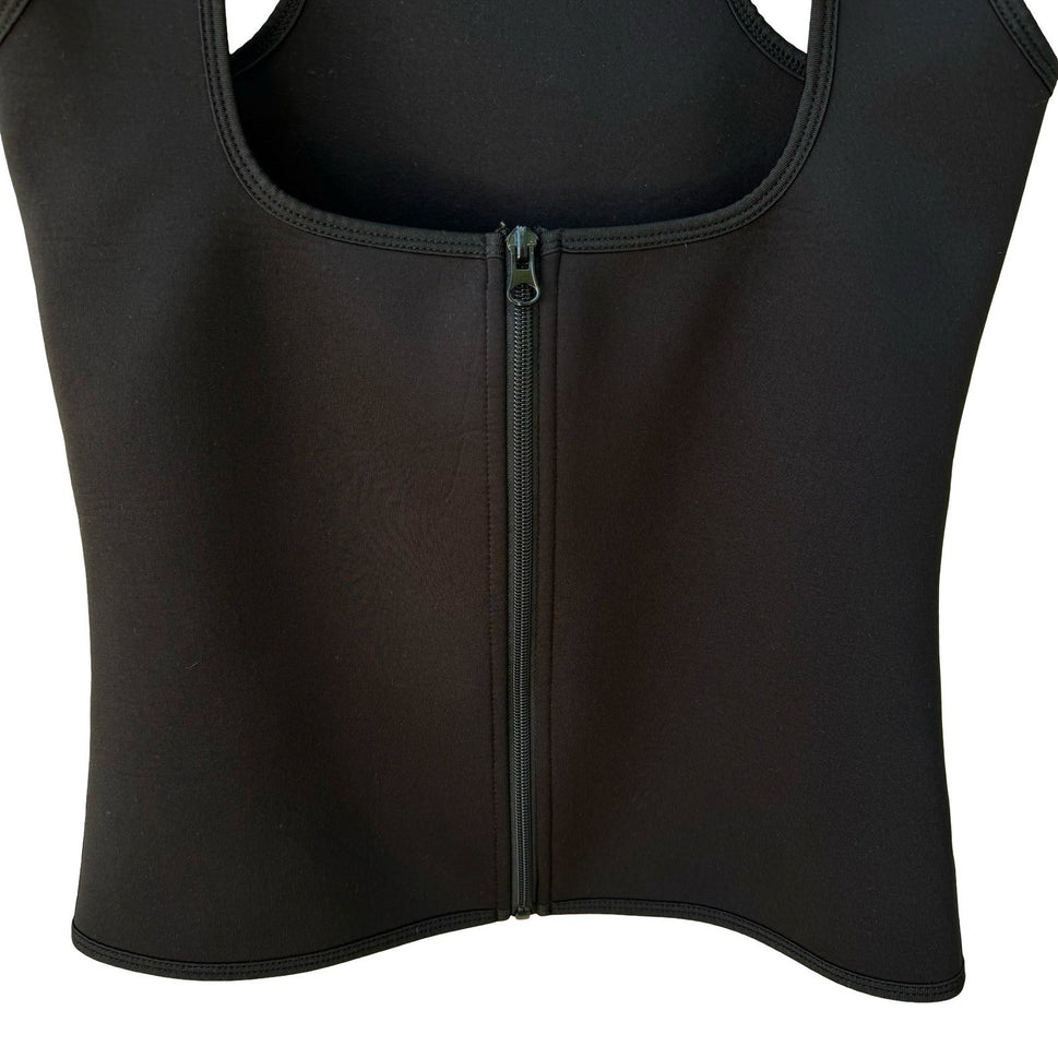 Neoprene Sauna Sweat Vest Zip Corset Racerback Slimming Compression Vest Black M