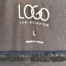 Switch LOGO Lori Goldstein Black Tunic Top Large 3/4 Sleeve Ruched Pockets Scoop Neck 2 image