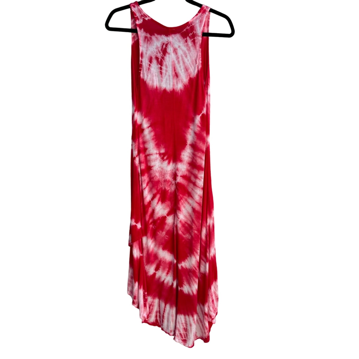 Freeloader Womens Scoop Neck Tie-Dye Red White Sleeveless High Low Dress - New M