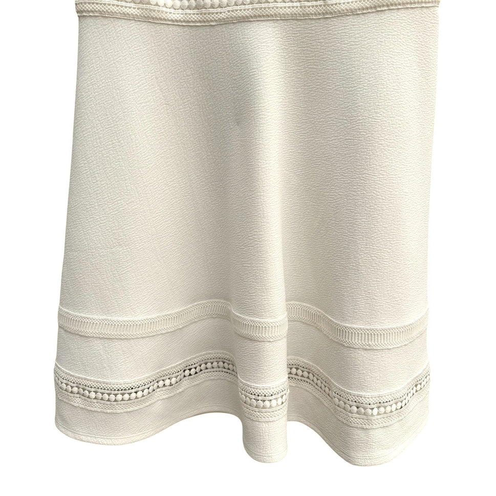 H&M Womens Sleeveless White Textured Crochet Lace Casual Party Wear Dress M