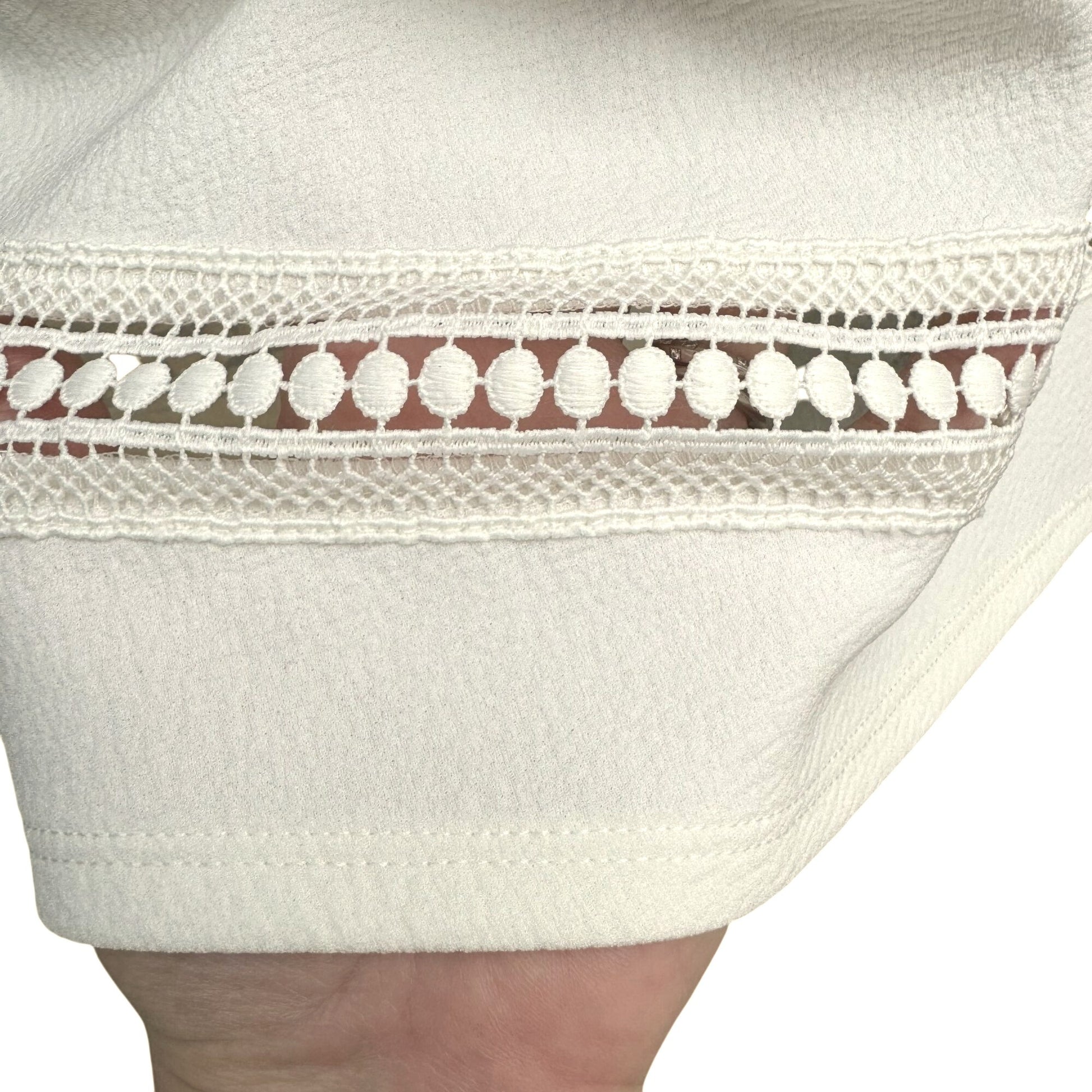 H&M Womens Sleeveless White Textured Crochet Lace Casual Party Wear Dress M