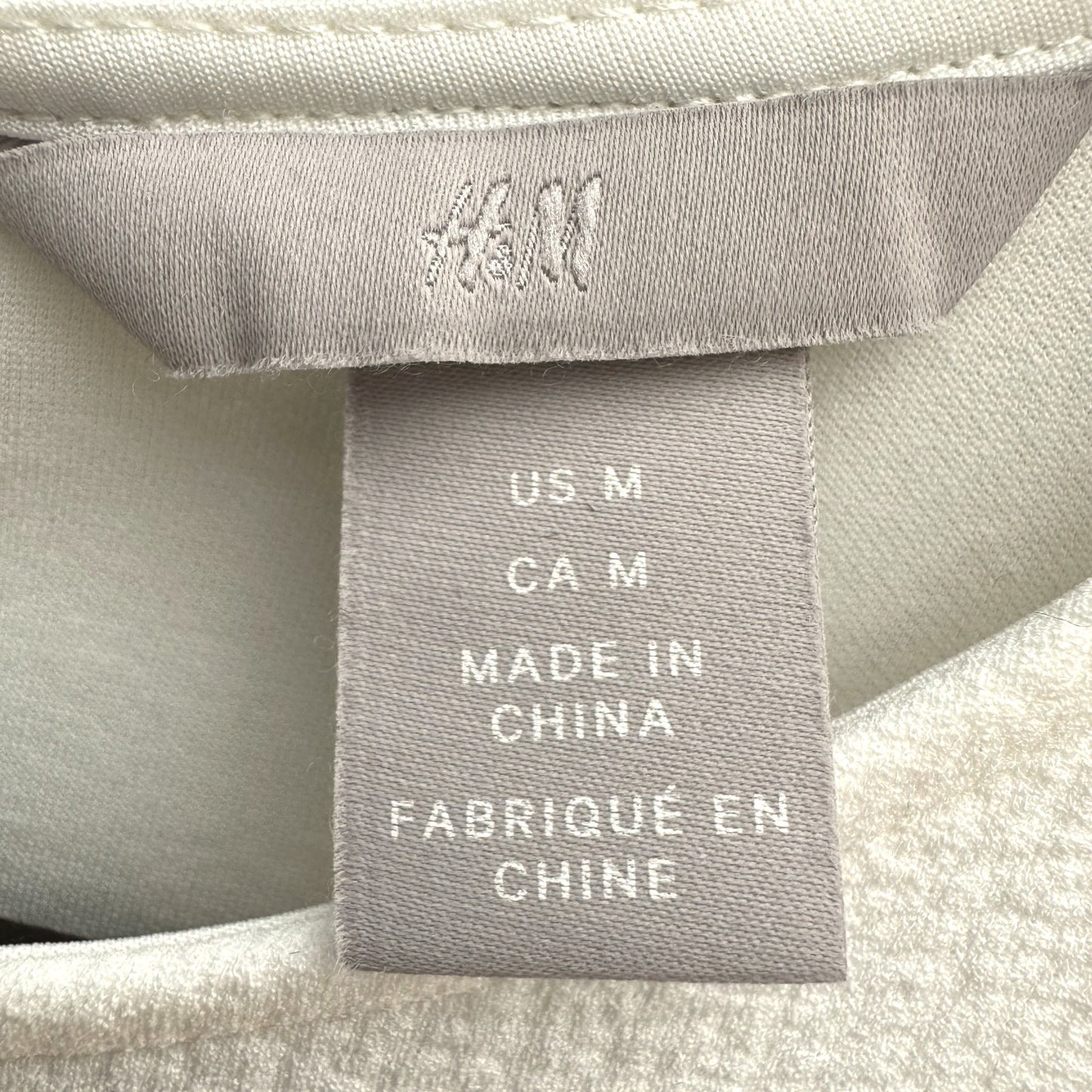 H&M Womens Sleeveless White Textured Crochet Lace Casual Party Wear Dress M