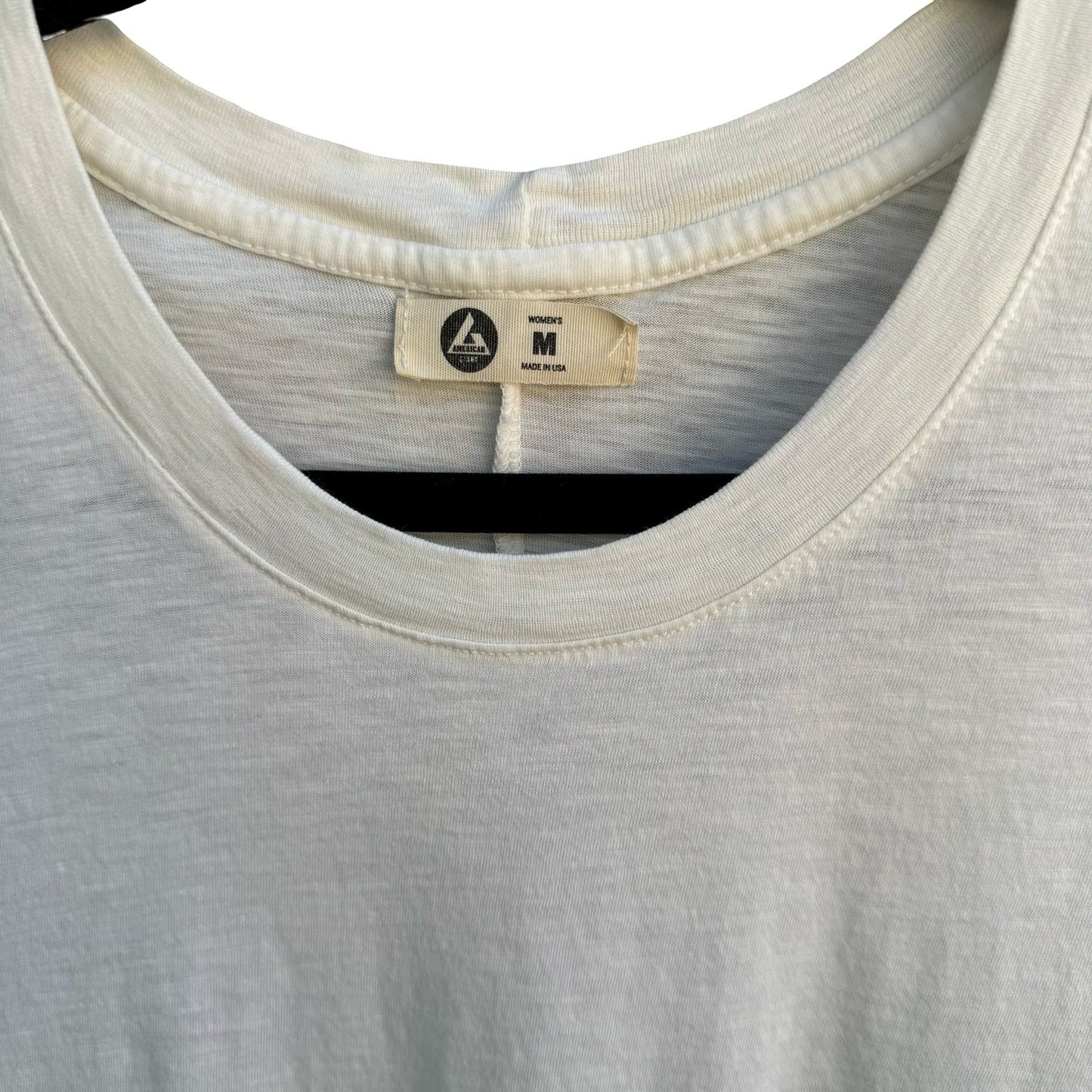 American Giant Womens White Supima Cotton Sleeveless Muscle Tee Slub Knit Size M