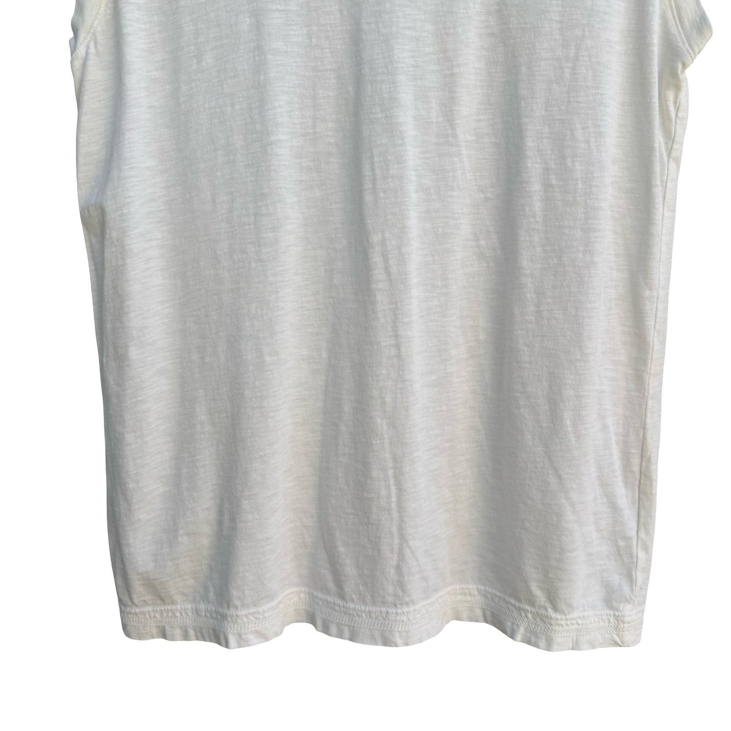 American Giant Womens White Supima Cotton Sleeveless Muscle Tee Slub Knit Size M
