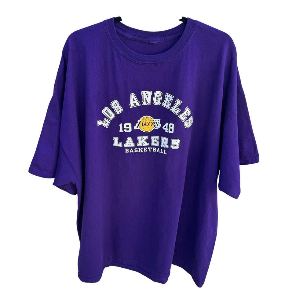 Los Angeles Lakers Basketball 1948 Purple Unisex Short Sleeve Graphic Tee XL/XXL