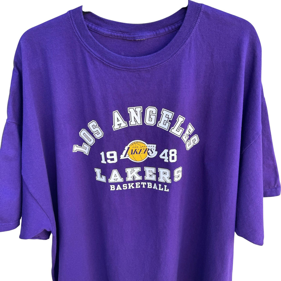 Los Angeles Lakers Basketball 1948 Purple Unisex Short Sleeve Graphic Tee XL/XXL