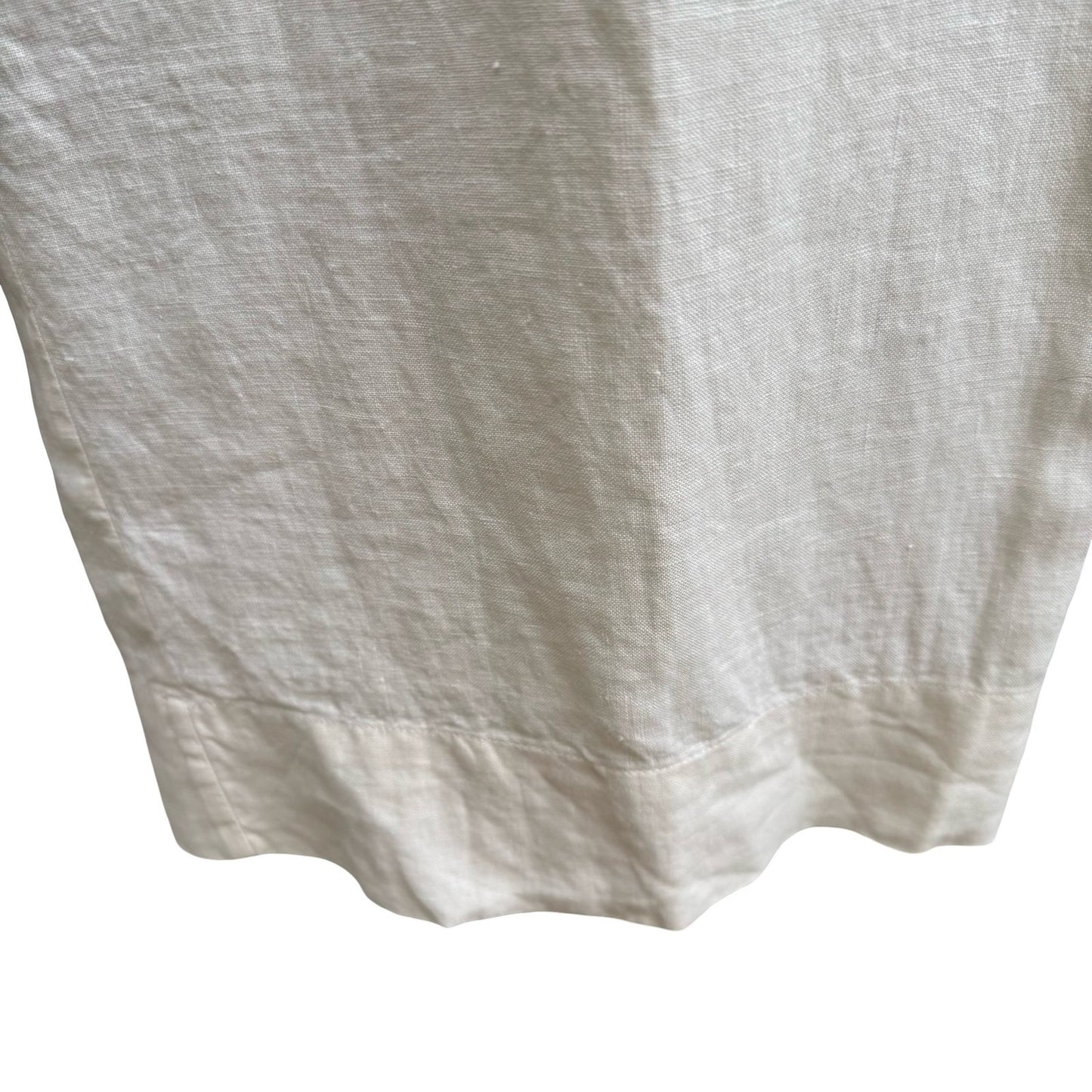J Jill Ivory 100% Linen Coastal Minimalist Wide Leg Pants Trousers Lined 14 NEW
