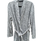 Switch Noire Jasmine Rose Grey White Leopard Print Fleece Robe XL 727003 Shawl Collar 3 image