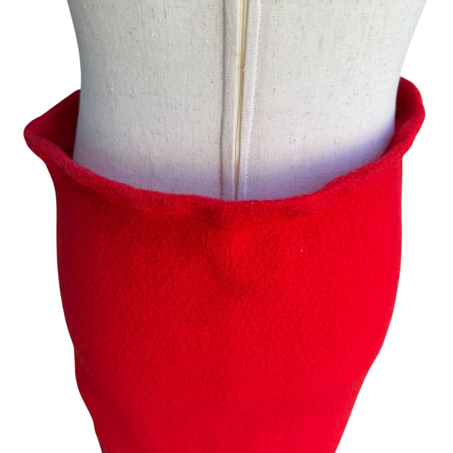 Sears Vintage 1960s Red Wool Suit Band Collar Back Zip Split Hem Top Skirt Set