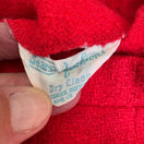 Switch Sears Vintage 1960s Red Wool Suit Band Collar Back Zip Split Hem Top Skirt Set 3 image