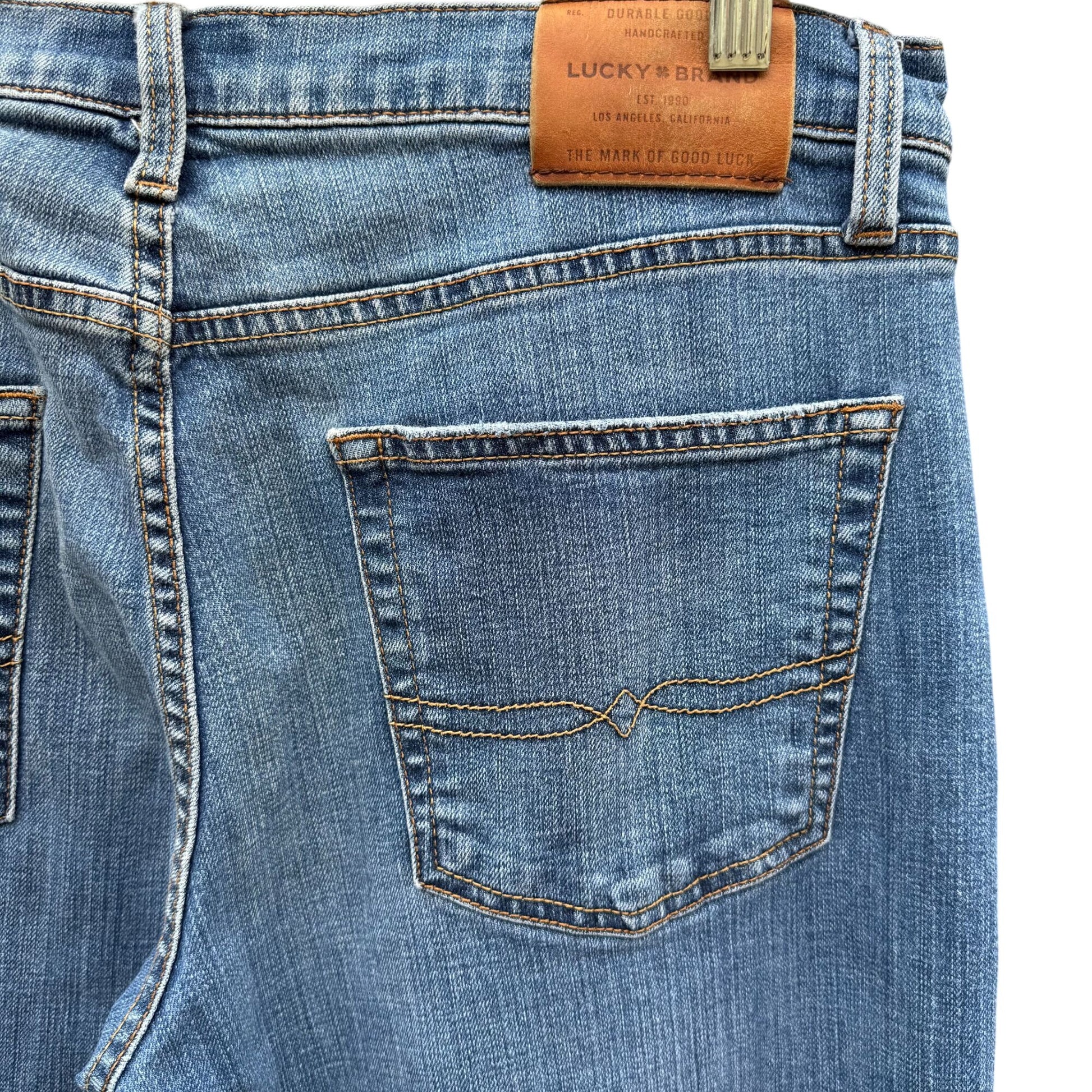 Lucky Brand Classic Fit Denim Straight Leg Jeans Vintage Wash 90s Retro 35x29