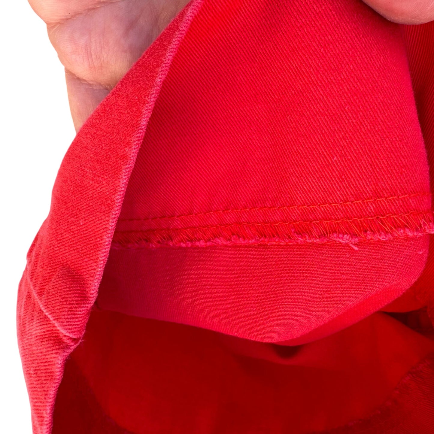 Brittania Vintage Womens Red High-Waisted Straight Leg Cotton Denim Pants 29x32