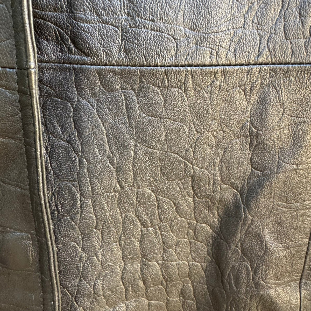 Cynthia Steffe Y2K Croc Embossed Leather Minimalist Goth Edgy Trench Coat Green