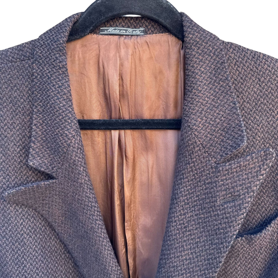 Giorgio Varalli Vintage Tweed Tessuto De Ferla Mens Double-Breasted Wool Blazer