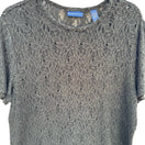 Switch Karen Scott Vintage Womens Green Floral Lace Short Sleeve Crew Neck Top Large 3 image