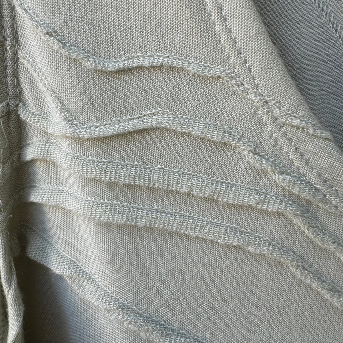 Draper & Damons Coastal Layering Minimalist Textured Wavy Knit Top Sage L NWT