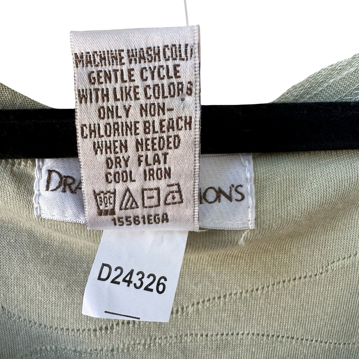 Draper & Damons Coastal Layering Minimalist Textured Wavy Knit Top Sage L NWT