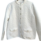 Switch Isaac Mizrahi Live White Animal Texture Quilted Jacket Pockets Button-Up Front L 2 image