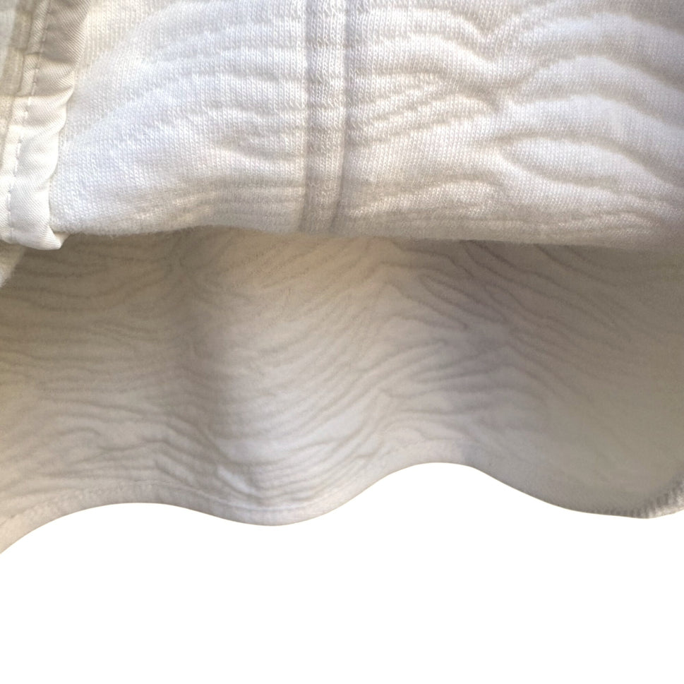 Isaac Mizrahi Live White Animal Texture Quilted Jacket Pockets Button-Up Front L
