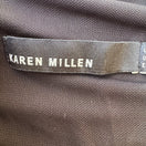 Switch Karen Millen Minimalist Draped Sleeveless Blouse Faux Leather Shoulders Black 4 2 image