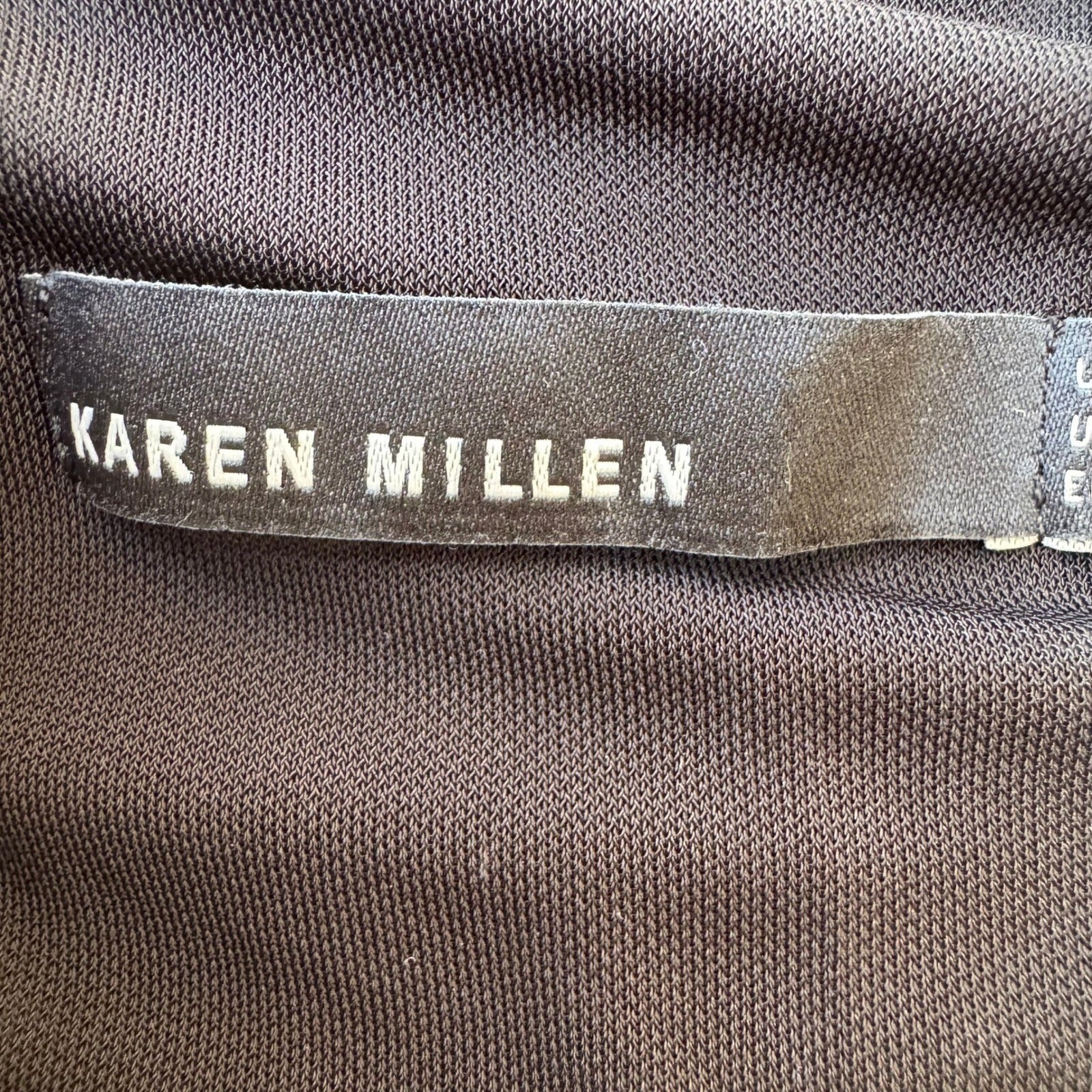Karen Millen Minimalist Draped Sleeveless Blouse Faux Leather Shoulders Black 4