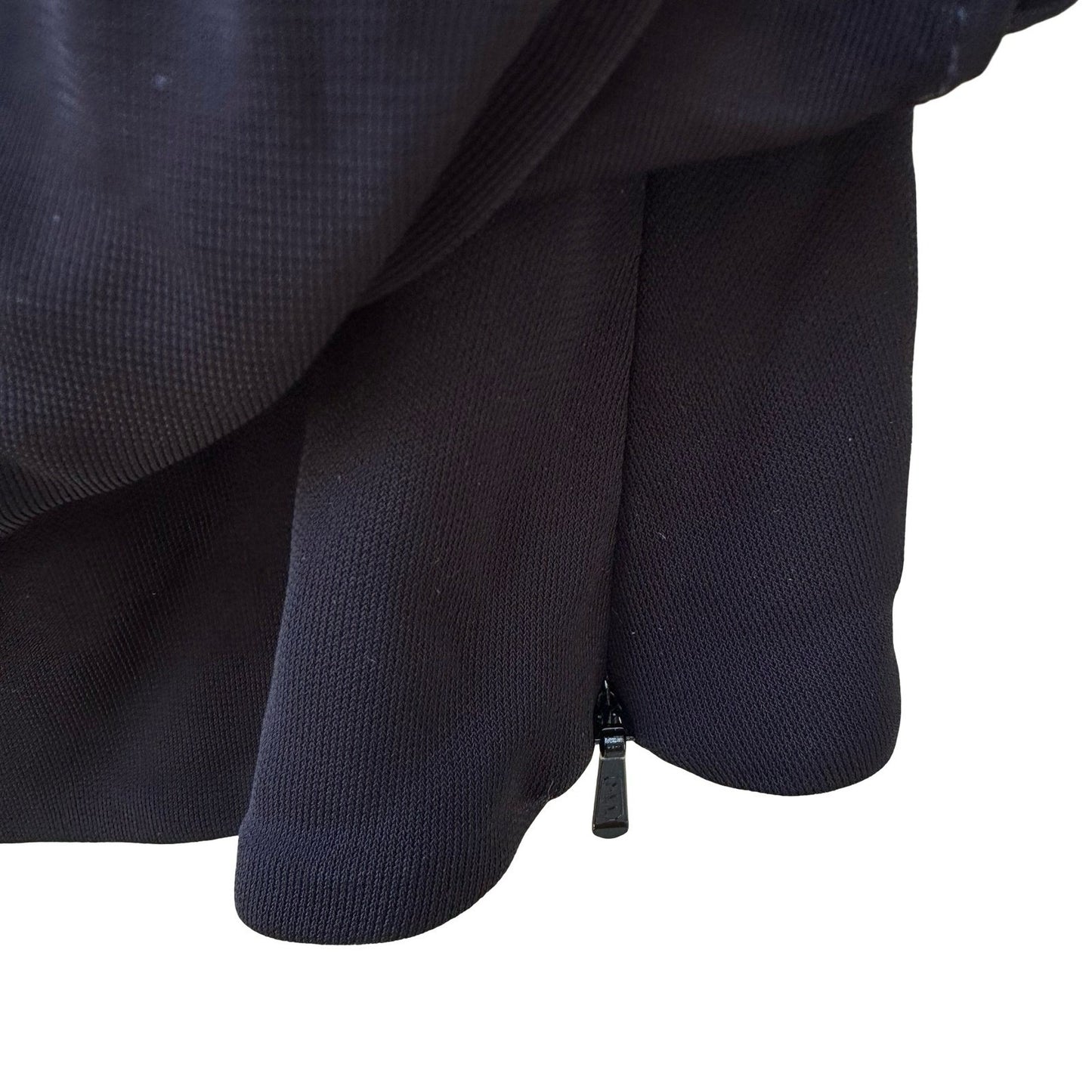 Karen Millen Minimalist Draped Sleeveless Blouse Faux Leather Shoulders Black 4