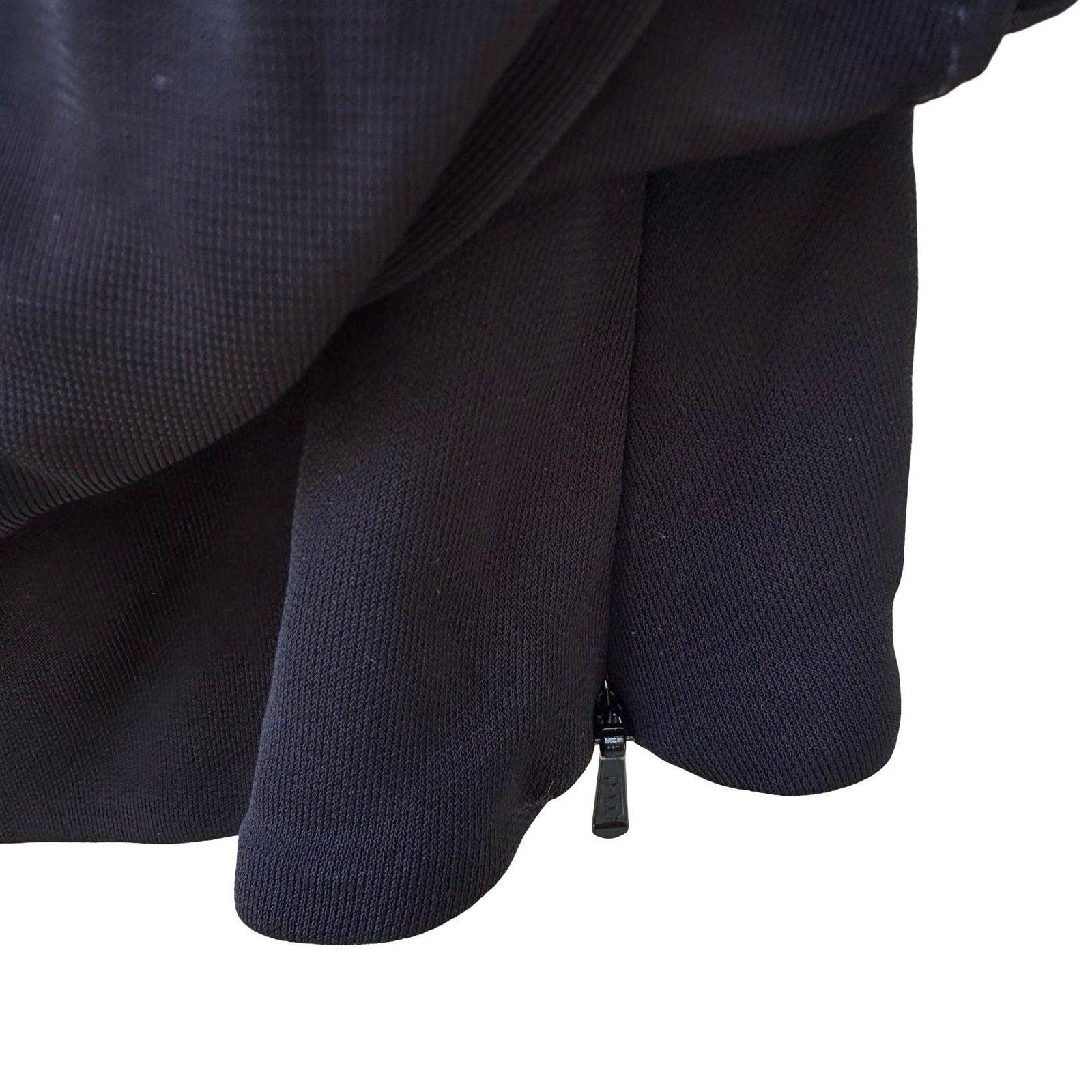 Karen Millen Minimalist Draped Sleeveless Blouse Faux Leather Shoulders Black 4