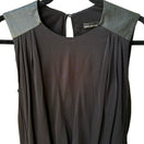 Switch Karen Millen Minimalist Draped Sleeveless Blouse Faux Leather Shoulders Black 4 3 image